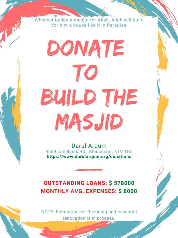 Donate to build the masjid flyer