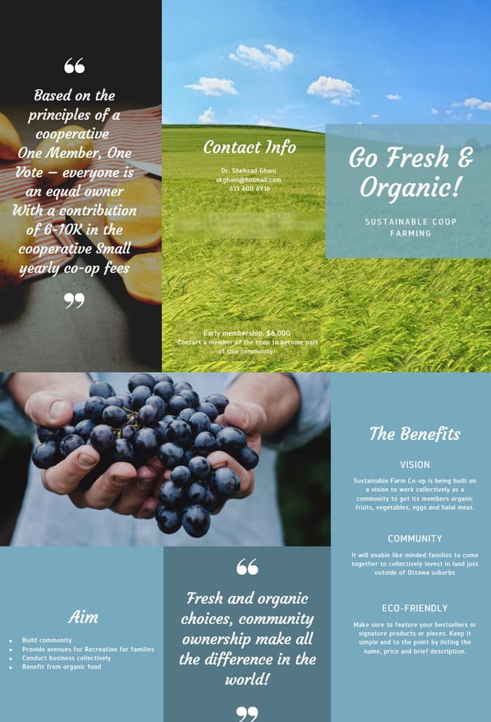 Sustainable Farm Co-op flyer